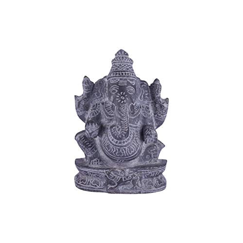 Village Decor Black Stone Ganesh Sculpture Idol  (B*H -4 * 6 inch)