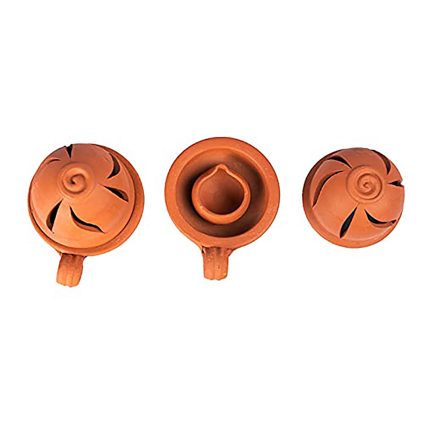 Earthen Clay  Diyas with Lid (2 Quantity)