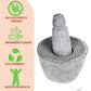 Black stone mortar & pestle / attukal ( B*H -10*6 inch)