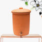 Terracotta Water Pot with Lid (Pre-Seasoned) and 304 Stainless Steel Copper Color Tap - 8L/8qt