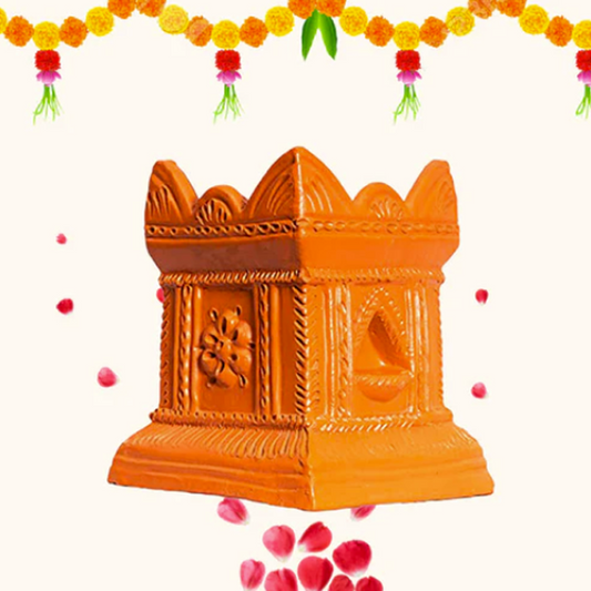 Terracotta Gardening Brindavan Tulasi Pot (B*H - 7*10 inch)