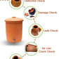 Terracotta Water Pot with Lid (Pre-Seasoned) and 304 Stainless Steel Copper Color Tap - 8L/8qt