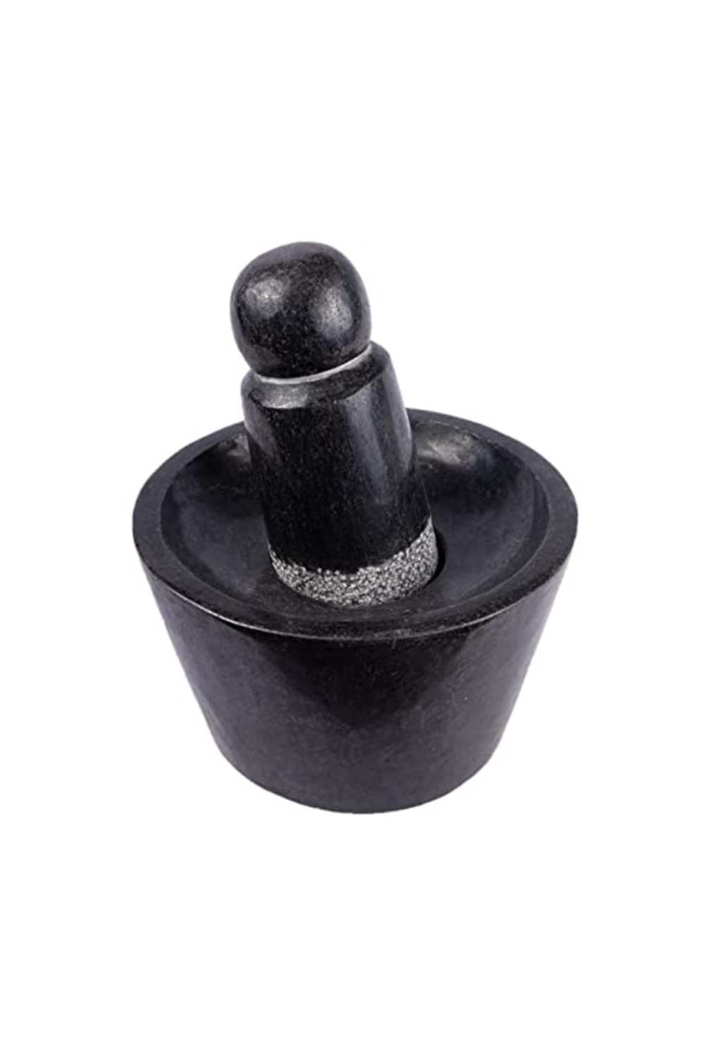 Black stone attukal / mortar & pestle B * H - 10 * 6 inch