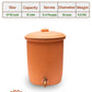 Terracotta Water Pot with Lid (Pre-Seasoned) and 304 Stainless Steel Copper Color Tap - 8L/8qt