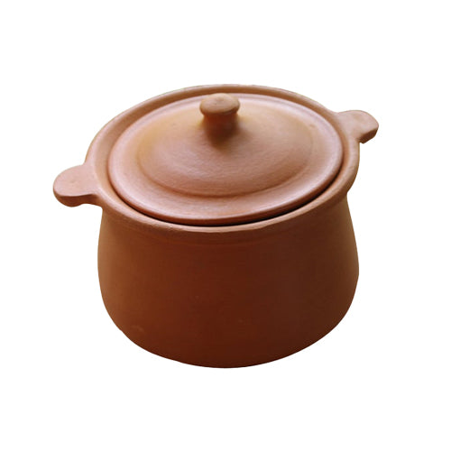  Village Decor Handmade Earthen Clay Water Pot with Lid and  Glass (Capacity 6000 ml / 202 oz) : Home & Kitchen